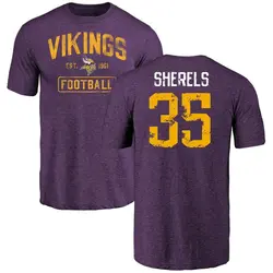 Marcus Sherels Minnesota Vikings Men's Purple Distressed Name & Number Tri-Blend T-Shirt